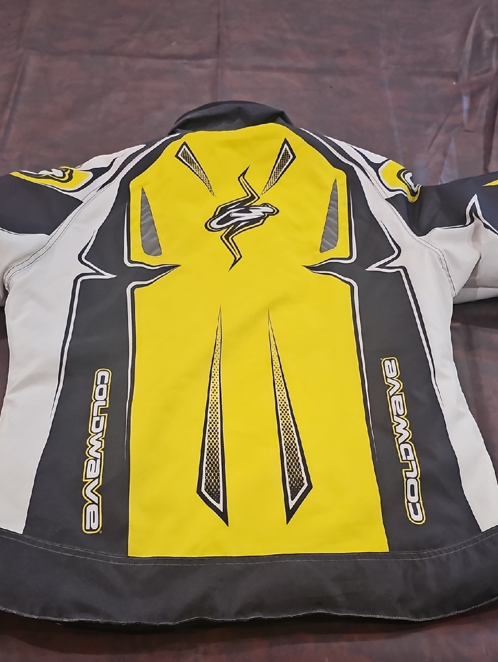 Yellow, White And Black Snowmobile Jacket - Picture 9 of 10